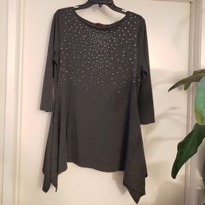 Rhinestone embellished tunic top by Belldin